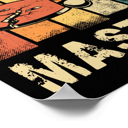 Ping Ping Pong Table Tennis Ping Pong Master Retro Poster (Hoek)