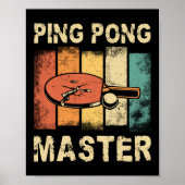Ping Ping Pong Table Tennis Ping Pong Master Retro Poster (Voorkant)