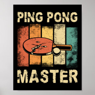 Ping Ping Pong Table Tennis Ping Pong Master Retro Poster