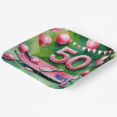 Ping pong 50e verjaardag met nummer 50 papieren bordje (Gebogen)