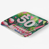 Ping pong 50e verjaardag met taart papieren bordje (Gebogen)