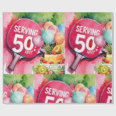 Ping Pong 50ste verjaardag Cadeaupapier (Vlak)