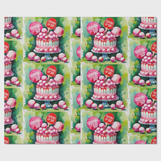 Ping Pong 50ste verjaardag Cadeaupapier (Zoom)