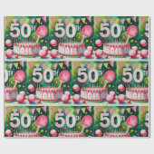 Ping Pong 50ste verjaardag Cadeaupapier (Vlak)