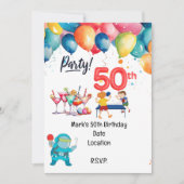 Ping Pong 50ste verjaardagsfeestje Kaart (Voorkant)