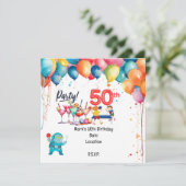 Ping Pong 50ste verjaardagsfeestje Kaart (Staand voorkant)