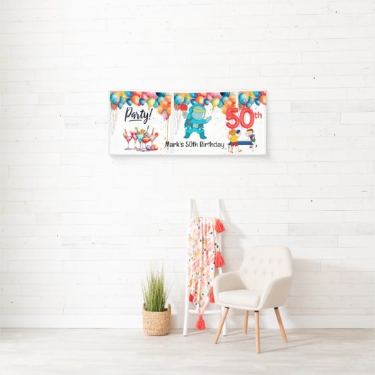 Ping Pong 50ste verjaardagsfeestje Spandoek (Insitu)