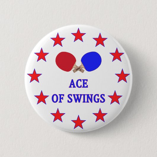 Ping Pong Ace of Swings Ronde Button 5,7 Cm (Voorkant)