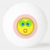 Ping Pong Bal - Verrast Zonnegezicht op Roze Pingpongbal (Voorkant)