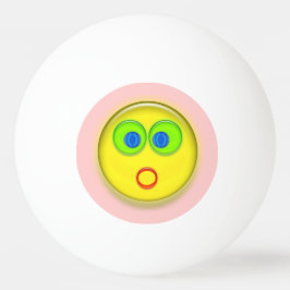 Ping Pong Bal - Verrast Zonnegezicht op Roze Pingpongbal