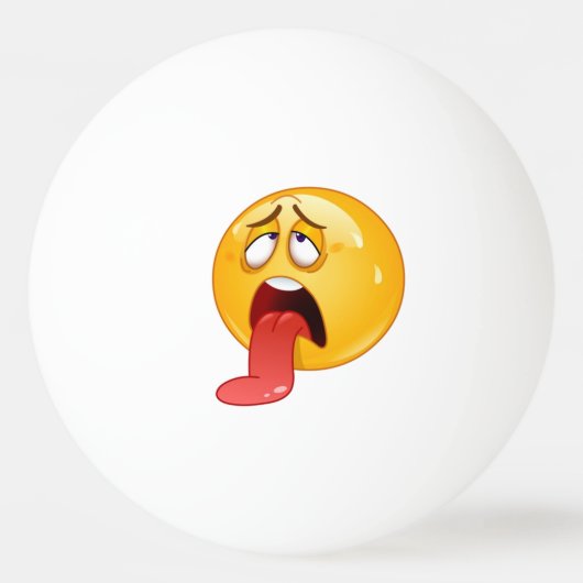 Ping Pong Balls - Tongue Out Emoji Pingpongbal (Voorkant)