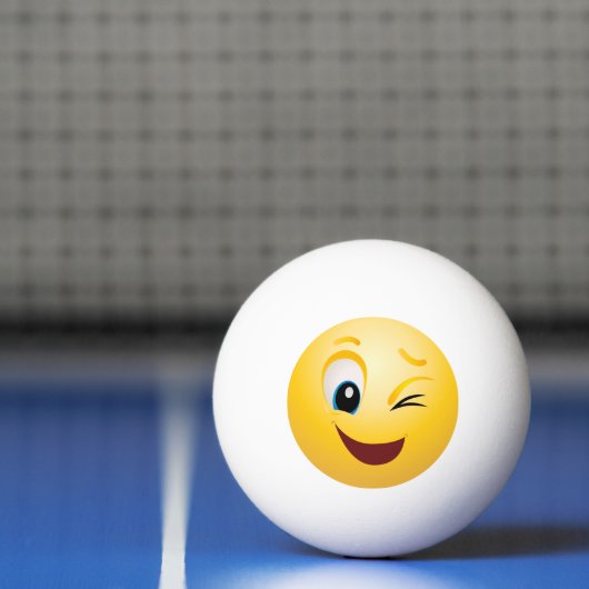 Ping Pong Balls - Winking Emoji Happy Face Pingpongbal (Net)