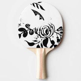 Ping Pong Batje Zwart & Wit Vervlogen Bloemen