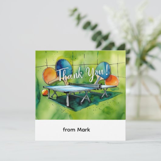 Ping Pong Bedankkaart (Staand voorkant)
