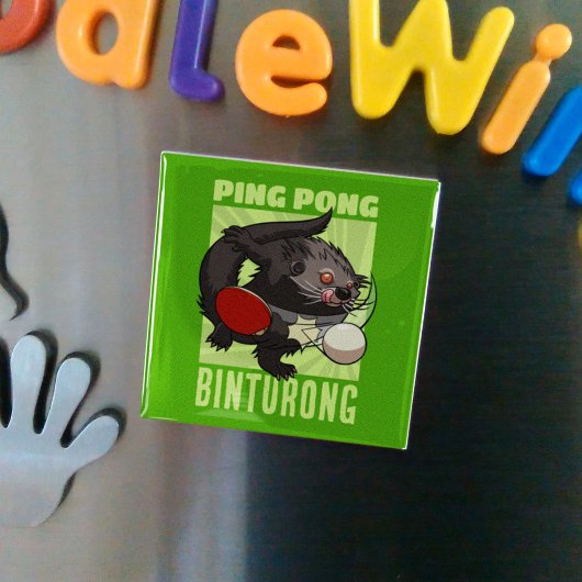 Ping Pong Binturong Grappig Tafeltennis Bearcat Magneet