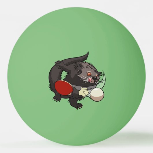 Ping Pong Binturong Tafeltennisspeler Bearcat Pingpongbal (Voorkant)
