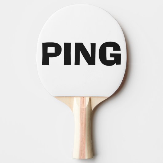 Ping Pong Black White Tafeltennisbatje (Voorkant)