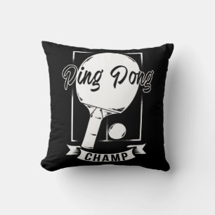 Ping Pong Champ Fun Table Tennis Player T-shirt Kussen
