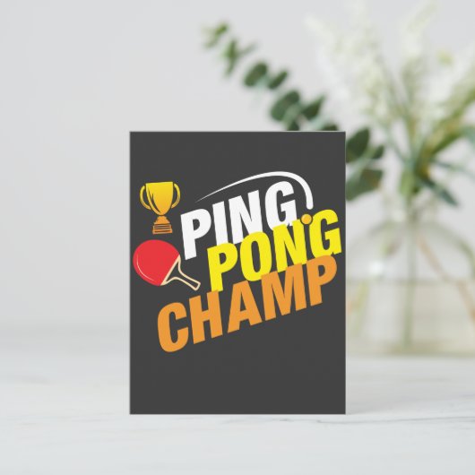 Ping Pong Champ Table Tennis Briefkaart (Staand voorkant)
