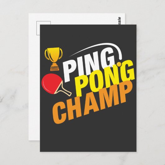 Ping Pong Champ Table Tennis Briefkaart (Voorkant / Achterkant)