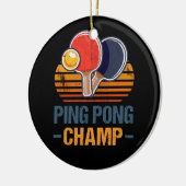 Ping Pong Champ Tafeltennis Speler Atlete Coach Keramisch Ornament (Links)