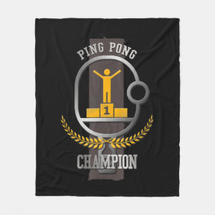 Ping Pong Champion Fun Table Tennis Player Gift Fleece Deken