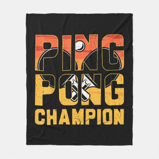 Ping Pong Champion Retro Table Tennis Fleece Deken (Voorkant)