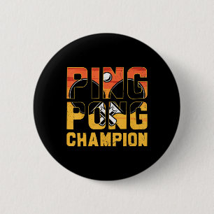 Ping Pong Champion Retro Table Tennis Ronde Button 5,7 Cm