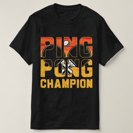 Ping Pong Champion Retro Table Tennis T-shirt (Design voorkant)