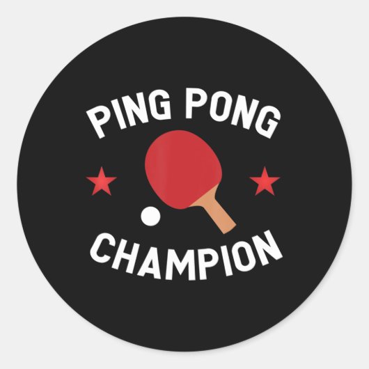 Ping Pong Champion Table Tennis Lover Gift Ronde Sticker (Voorkant)