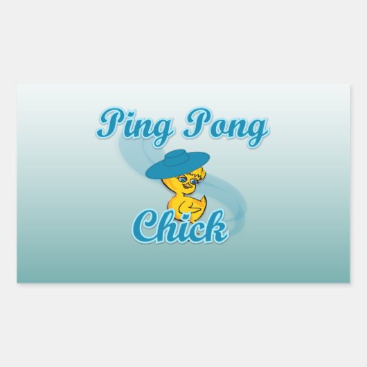 Ping Pong Chick #3 Rechthoekige Sticker (Voorkant)