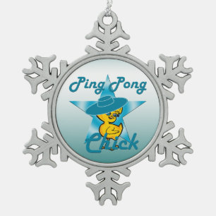 Ping Pong Chick #7 Tin Sneeuwvlok Ornament