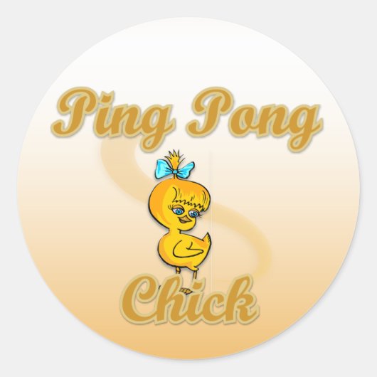 Ping Pong Chick Ronde Sticker (Voorkant)