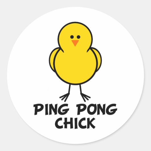 Ping Pong Chick Ronde Sticker (Voorkant)