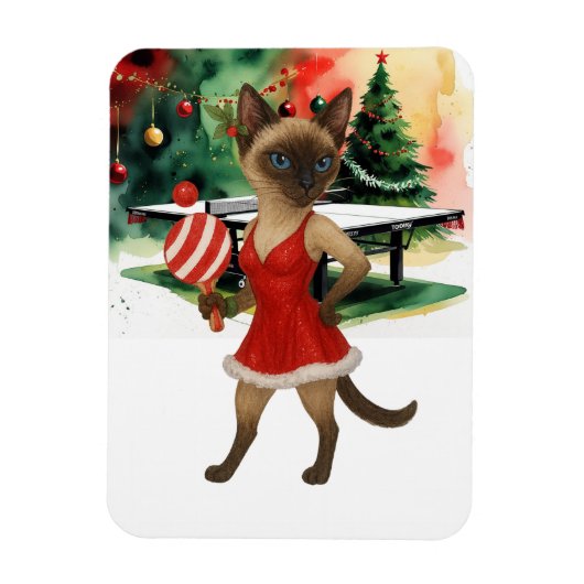 Ping Pong Christmas themed for Cat Lovers Magneet (Verticaal)