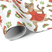 Ping Pong Christmas Themed for Siamese Cat Lovers  Cadeaupapier (Rol Hoek)