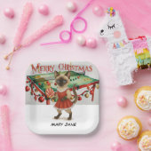 Ping Pong Christmas themed for Siamese Cat lovers Papieren Bordje (Feest)