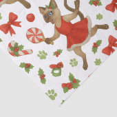 Ping Pong Christmas themed for Siamese Cat Lovers  Tissuepapier (Detail)