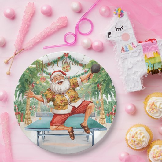 Ping pong Christmas with Santa Claus Papieren Bordje (Feest)