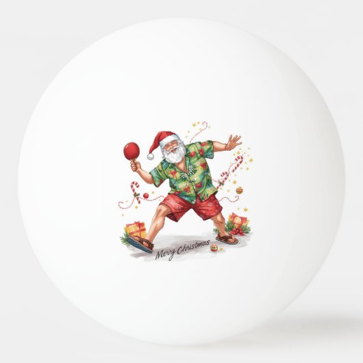 Ping Pong Christmas with Santa Claus Pingpongbal (Voorkant)