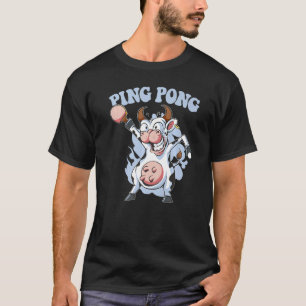 Ping Pong Dabbing Koe Outfit Tabletennis Animal Ta T-shirt