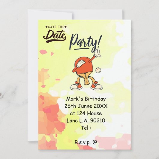 Ping Pong dabbing Table Tennis party grappig Kaart (Voorkant)