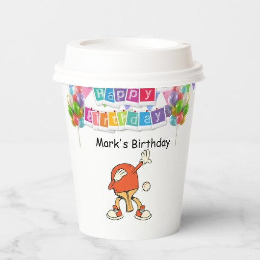 Ping Pong dabbing Table Tennis party Papieren Bekers (Voorkant)