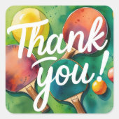 Ping Pong Dank je wel Vierkante Sticker (Voorkant)