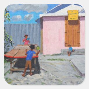 Ping Pong De African Queen Hideaway Vierkante Sticker