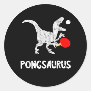 Ping Pong Dinosaurs Pingpong Player Dino Tabel Tie Ronde Sticker