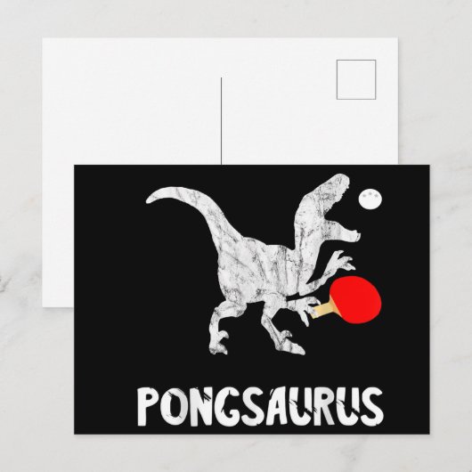 Ping Pong Dinosaurs Pingpong Player Dino Tabel Tie Uitnodiging Briefkaart (Voorkant / Achterkant)