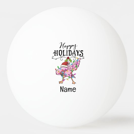 Ping pong Flamingo met kerstmis Pingpongbal (Voorkant)