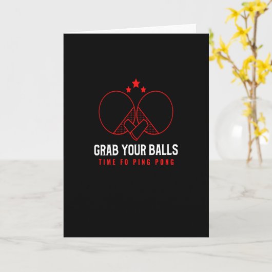 Ping Pong Gezegde Funny Kaart (Gele Bloem)