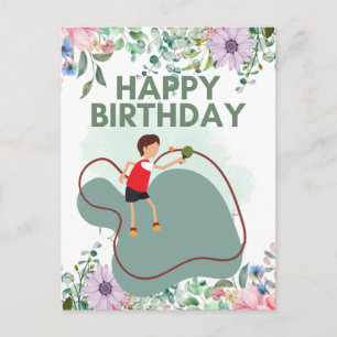 Ping Pong Happy Birthday Table Tennis Player Briefkaart